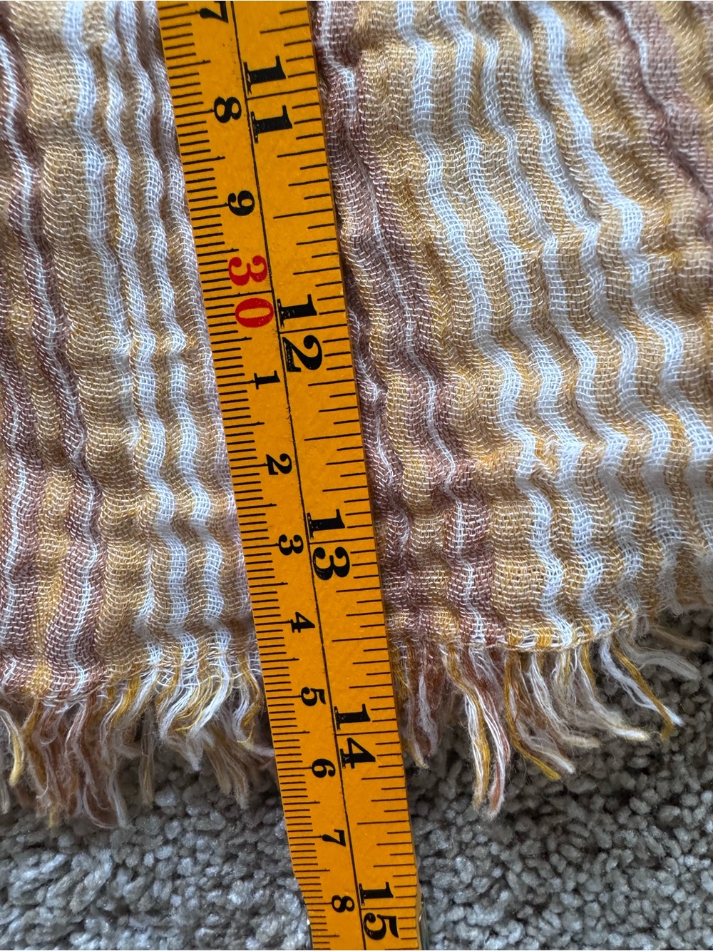 Aerie Smocked Tiered Mini Skirt Small Neutral Stripe Boho Ruffle Fringe Hem - Picture 8 of 8